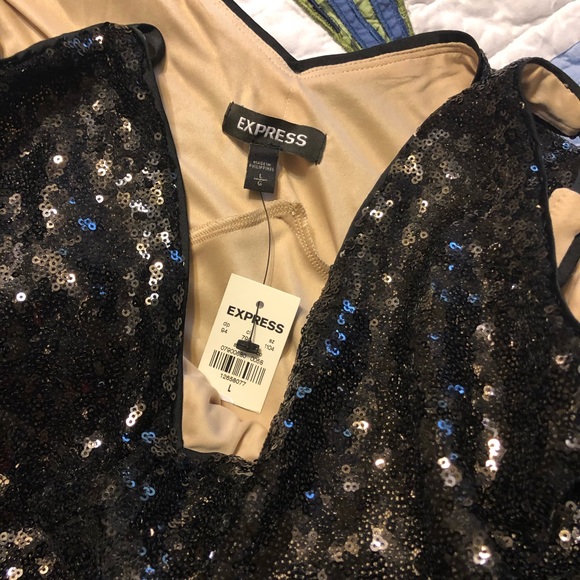 NWT-Sequin Lace Cami Shift Dress - Picture 6 of 8